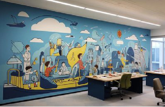 盐源办公室墙绘的特点。