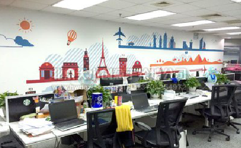 盐源教你设计办公室墙绘的方法。