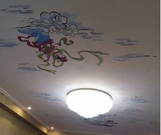 盐源如何快速绘制天花板上的手绘墙？